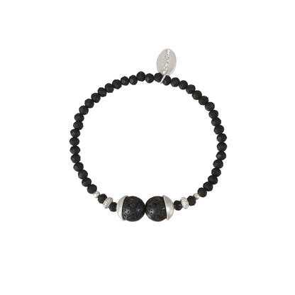 Armband aus Lavastein mit Glas