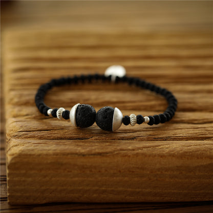 Armband aus Lavastein mit Glas