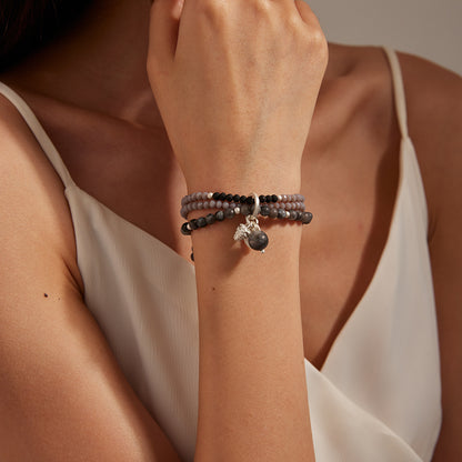 Armband aus echtem Spectrolit im mehrreihigen Design