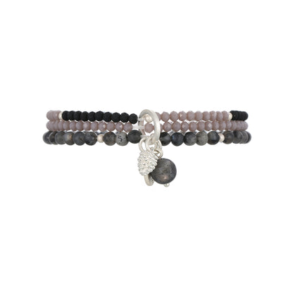 Armband aus echtem Spectrolit im mehrreihigen Design