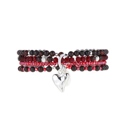 Geschenkset mit echtem braunem Jaspis – Schal, Halskette &amp; Armband