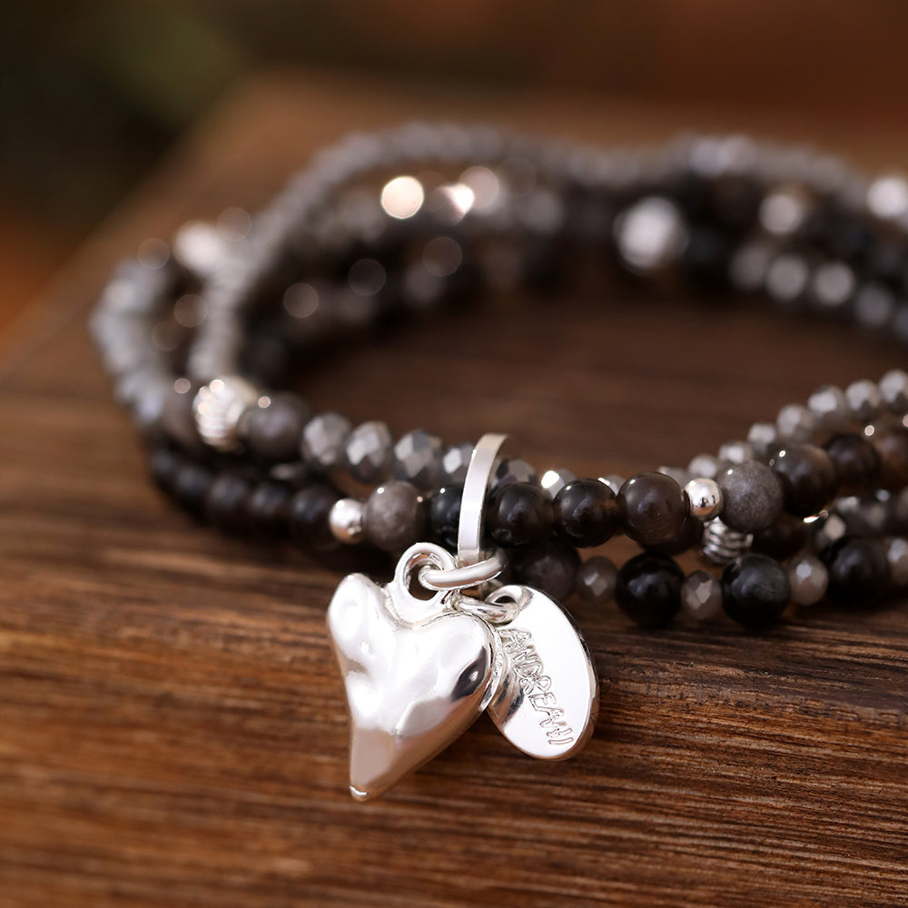 Geschenkset – Halskette aus echtem Achat, Armband &amp; Schal