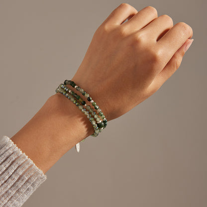 Geschenkset Kette und Armband aus echtem grünem Achat