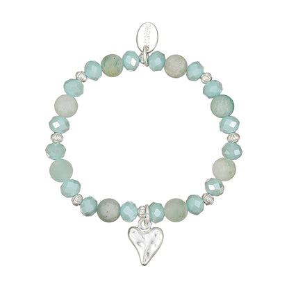 Armband aus echtem Cuprit mit Herzanhänger