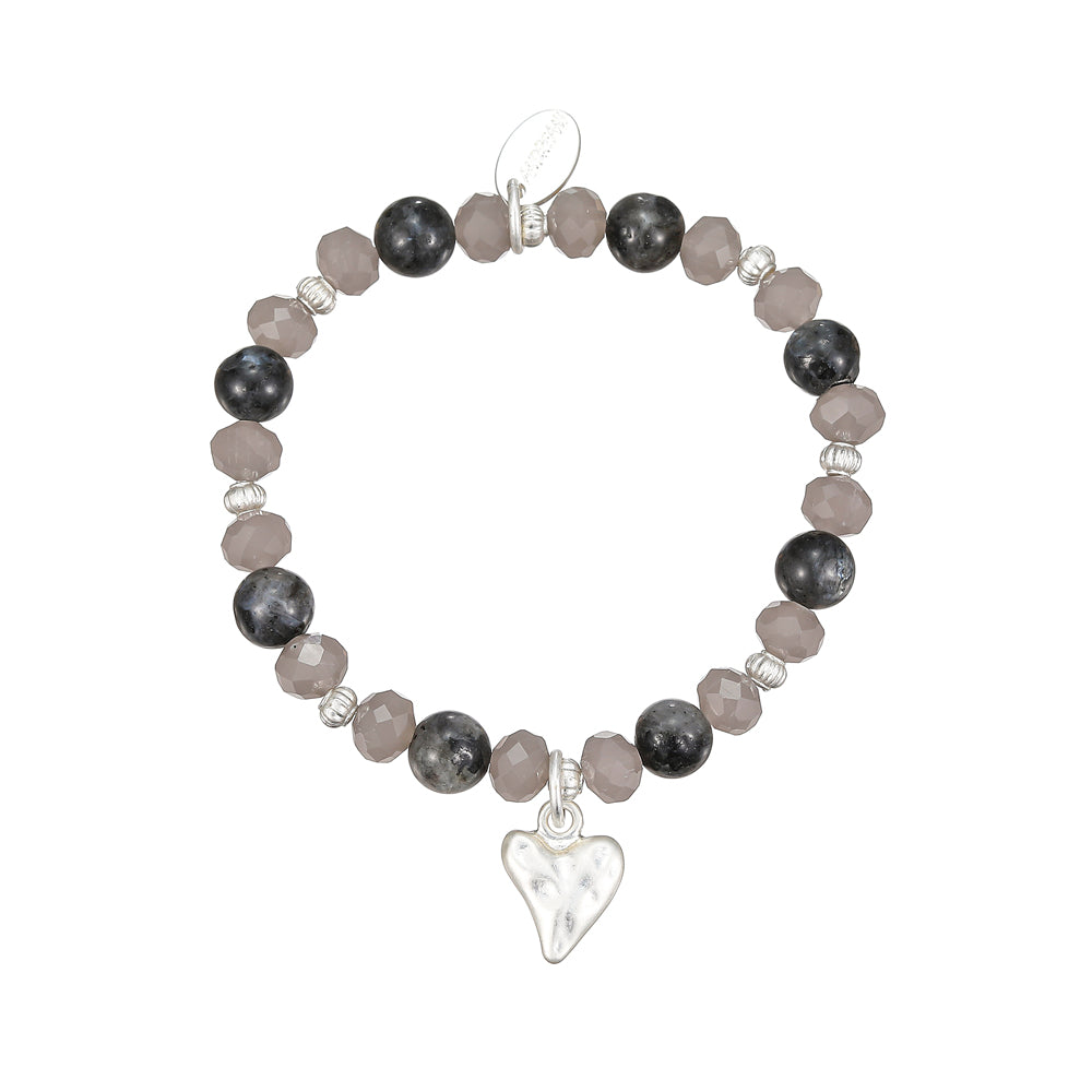 Armband aus Spectrolit mit Herzanhänger