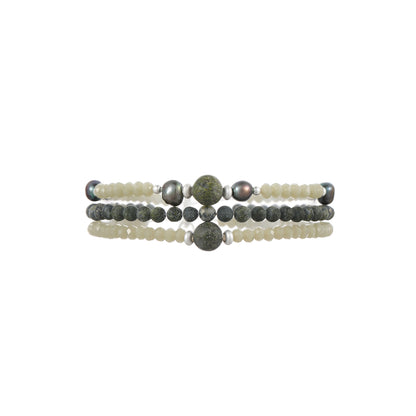 Armband aus Süsswasserperlen mit Glas