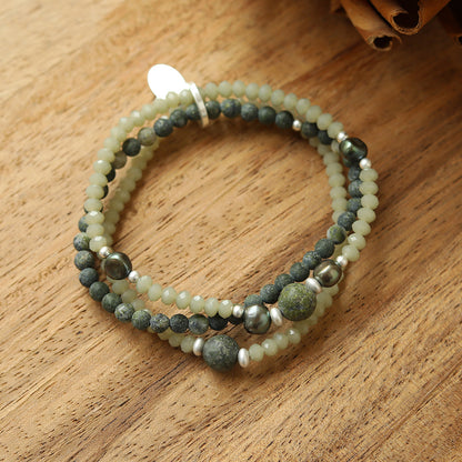 Armband aus Süsswasserperlen mit Glas