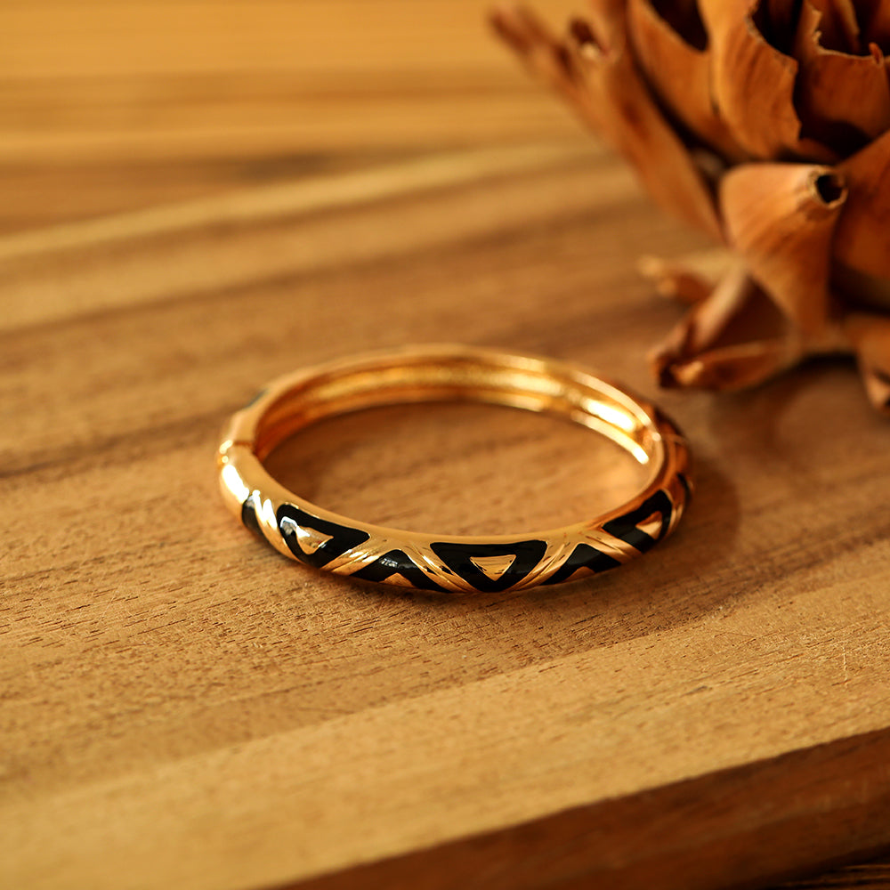 Arva Armband aus rhodiniertem Metall in Schwarz