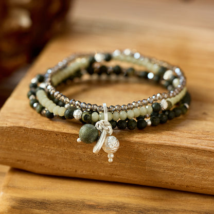 Armband aus afrikanischer grüner Jade