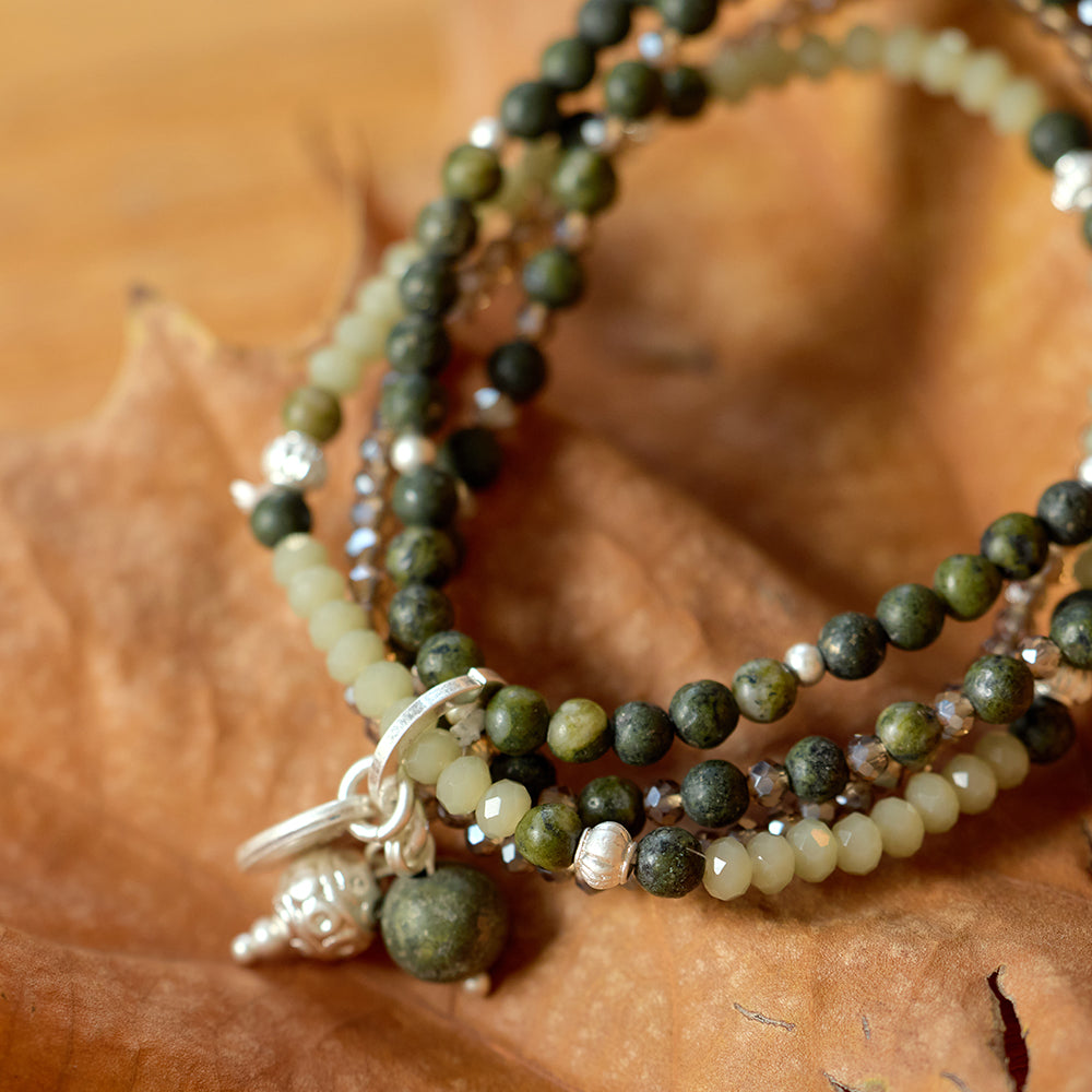 Armband aus afrikanischer grüner Jade