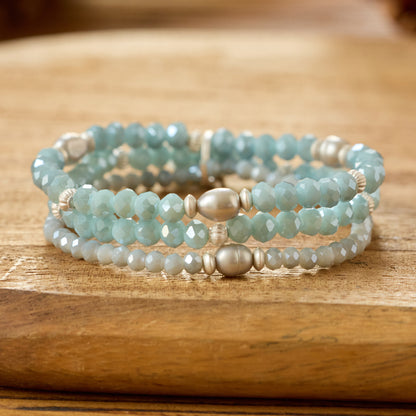Armband mit echten Süsswasserperlen silberfarbig