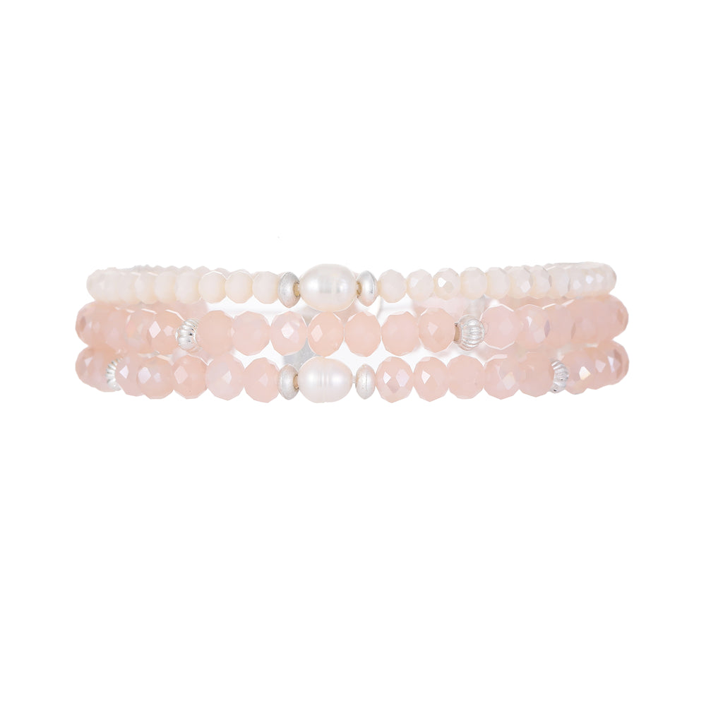 Armband mit echten Süsswasserperlen silberfarbig