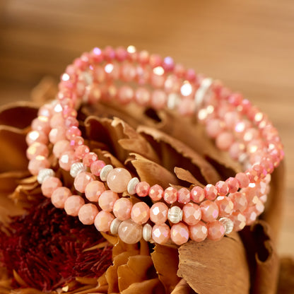 Armband aus echtem Sonnenstein silberfarbig