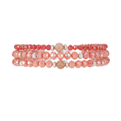 Armband aus echtem Sonnenstein silberfarbig