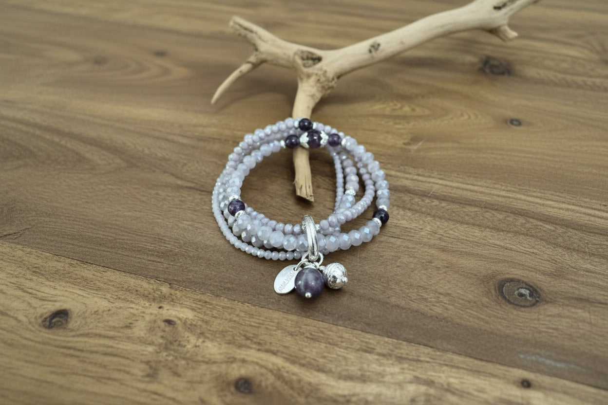 Armband aus Amethyst mit Anhänger
