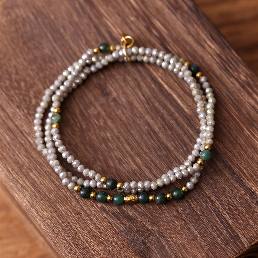 Armband mit grünem Aventurin goldfarbig