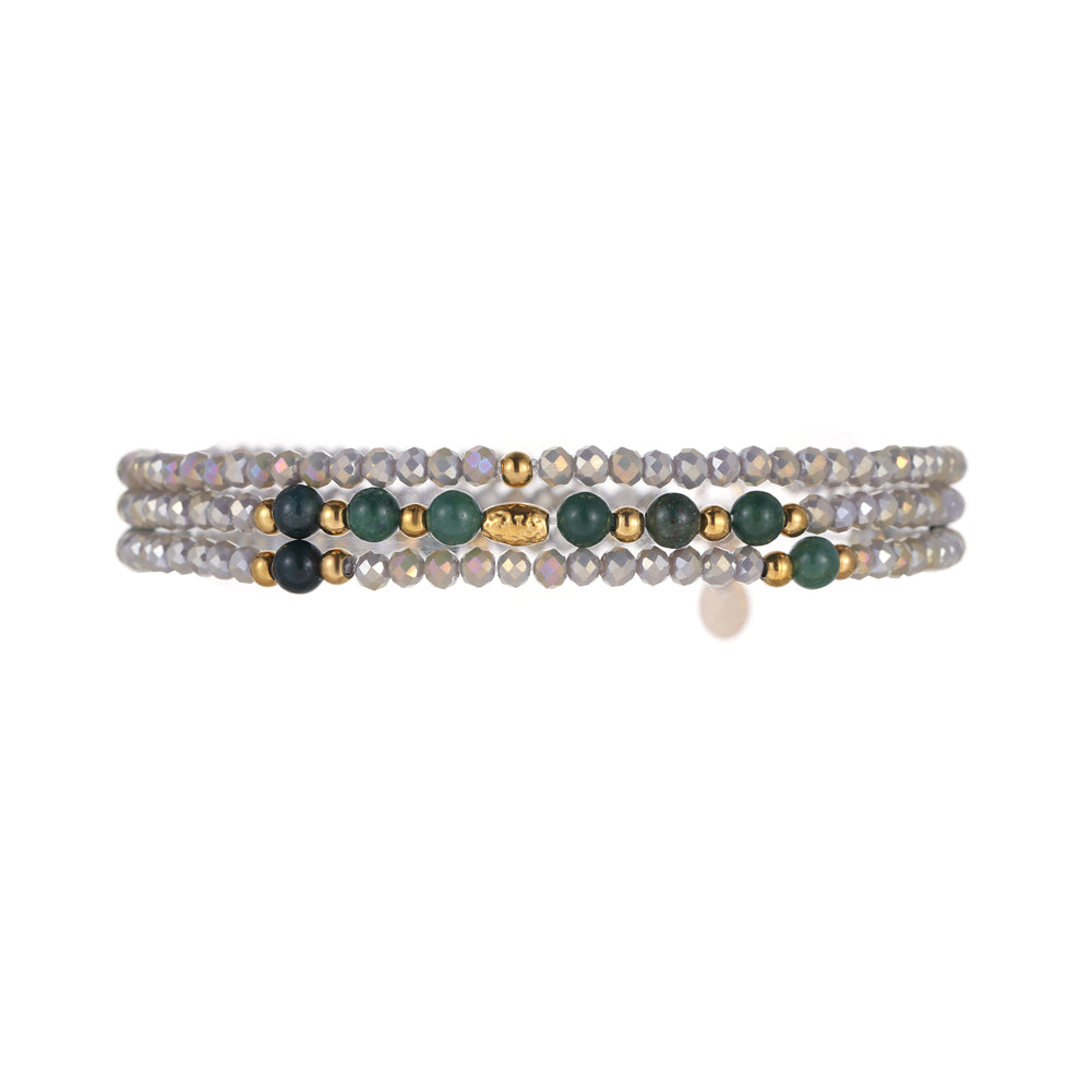 Armband mit grünem Aventurin goldfarbig