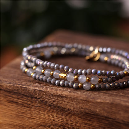 Armband mit Labradorit goldfarbig