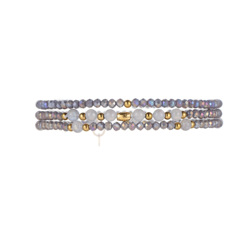 Armband mit Labradorit goldfarbig