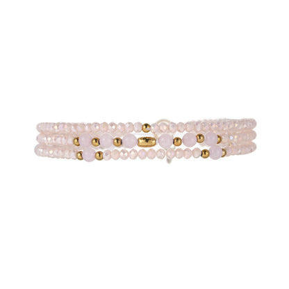 Armband mit Rosenquarz goldfarbig