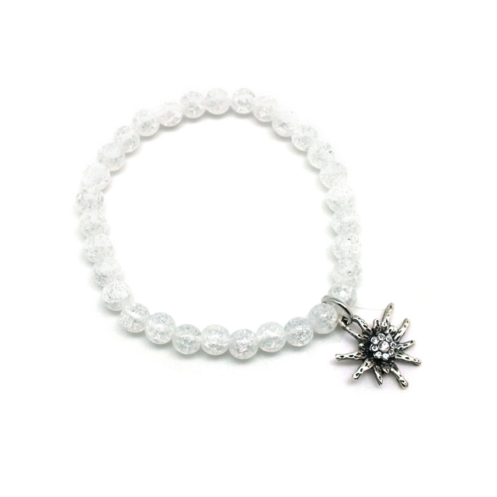 Armband aus Bergkristall mit Edelweissanhänger