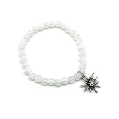 Armband aus Bergkristall mit Edelweissanhänger