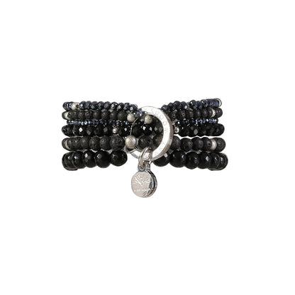 Armband mit echten schwarzen Lava Steinen