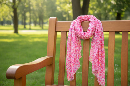 Schal pink mit Herzen