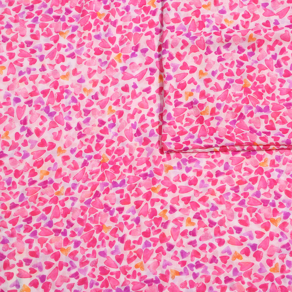 Schal pink mit Herzen