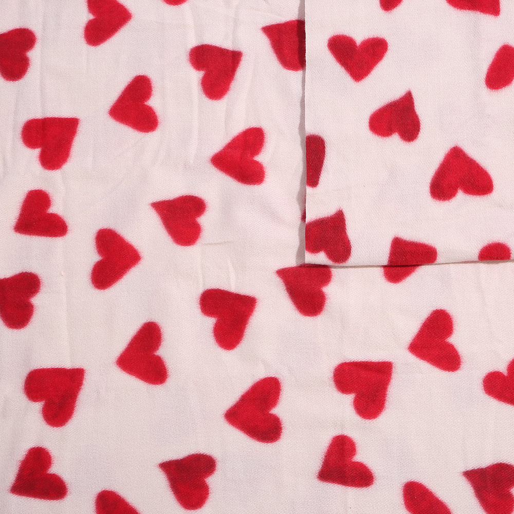Schal mit Herzmuster in Rot &amp; Creme