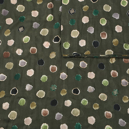 Schal mit Punkte-Muster in Grün und Naturtönen