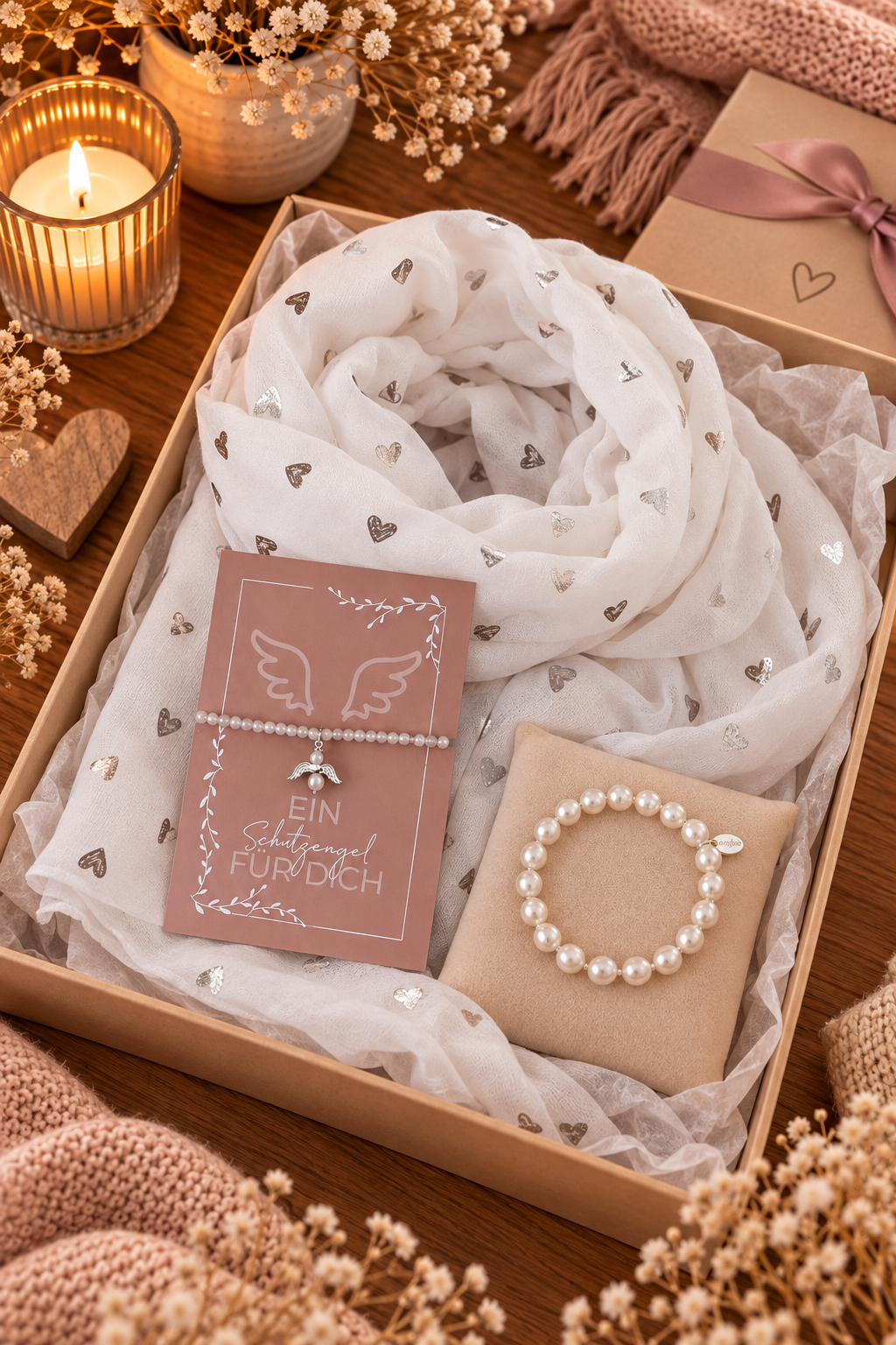 Geschenkset mit echten Süsswasserperlen & Mondstein