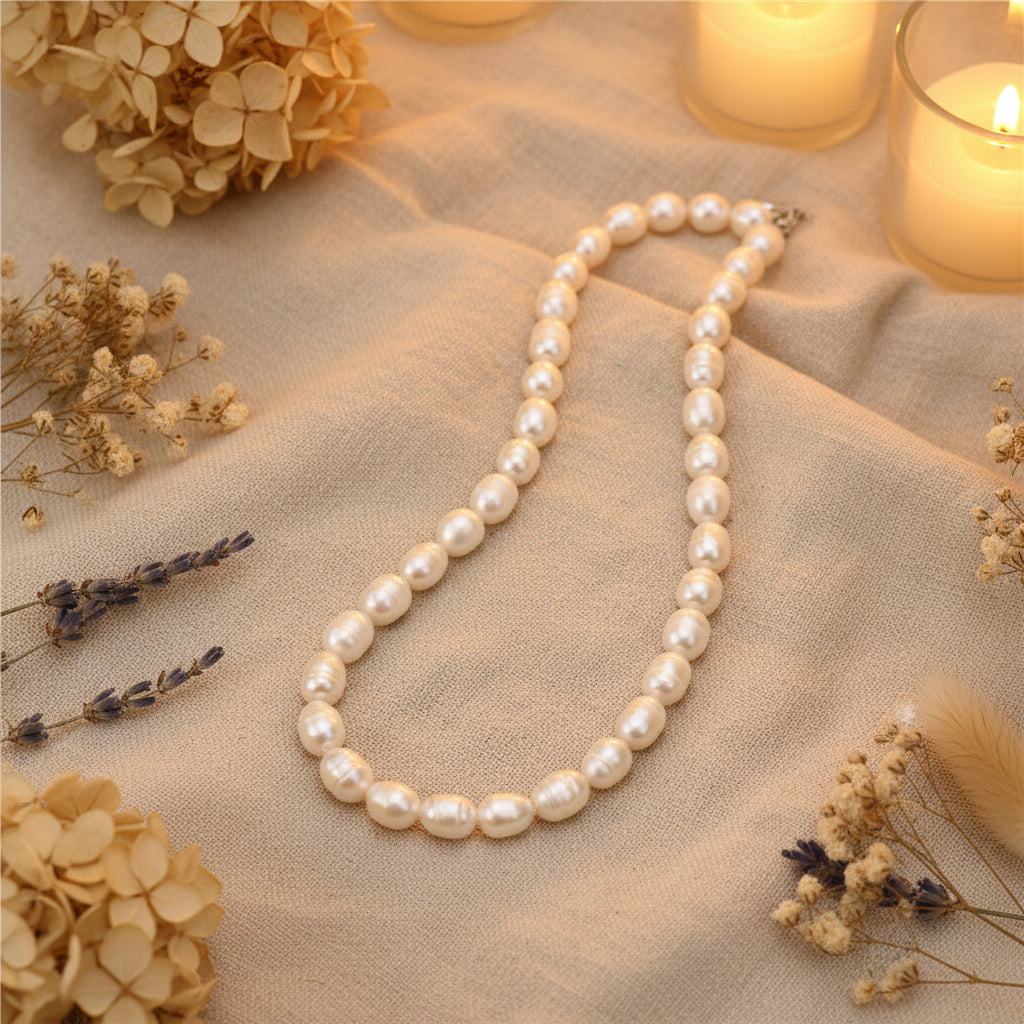 Halskette aus echten Perlen Andreani – Handgemachter Schmuck