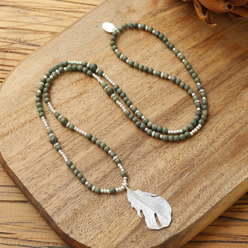 Halskette aus echter afrikanischer grüner Jade Andreani – Handgemachter Schmuck