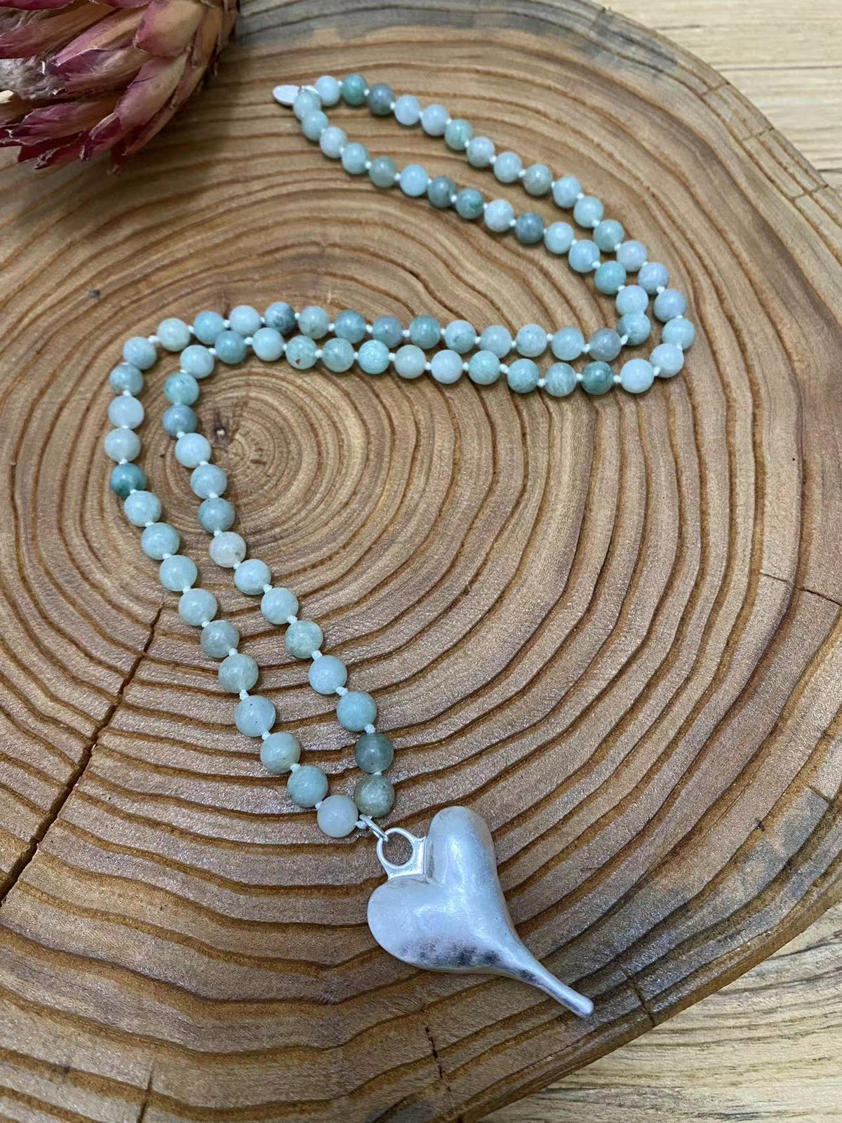 Halskette mit echtem Cuprit Andreani – Handgemachter Schmuck