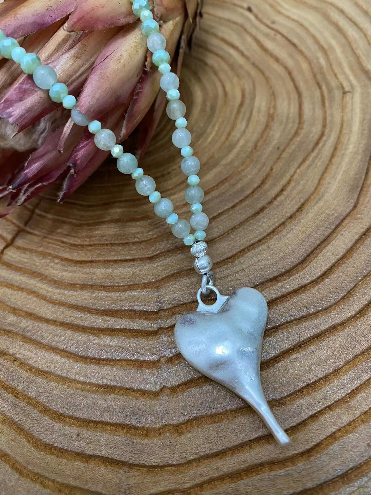 Halskette mit echtem Cuprit Andreani – Handgemachter Schmuck