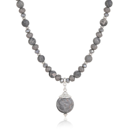 Halskette mit echtem Picasso Jaspis Andreani – Handgemachter Schmuck