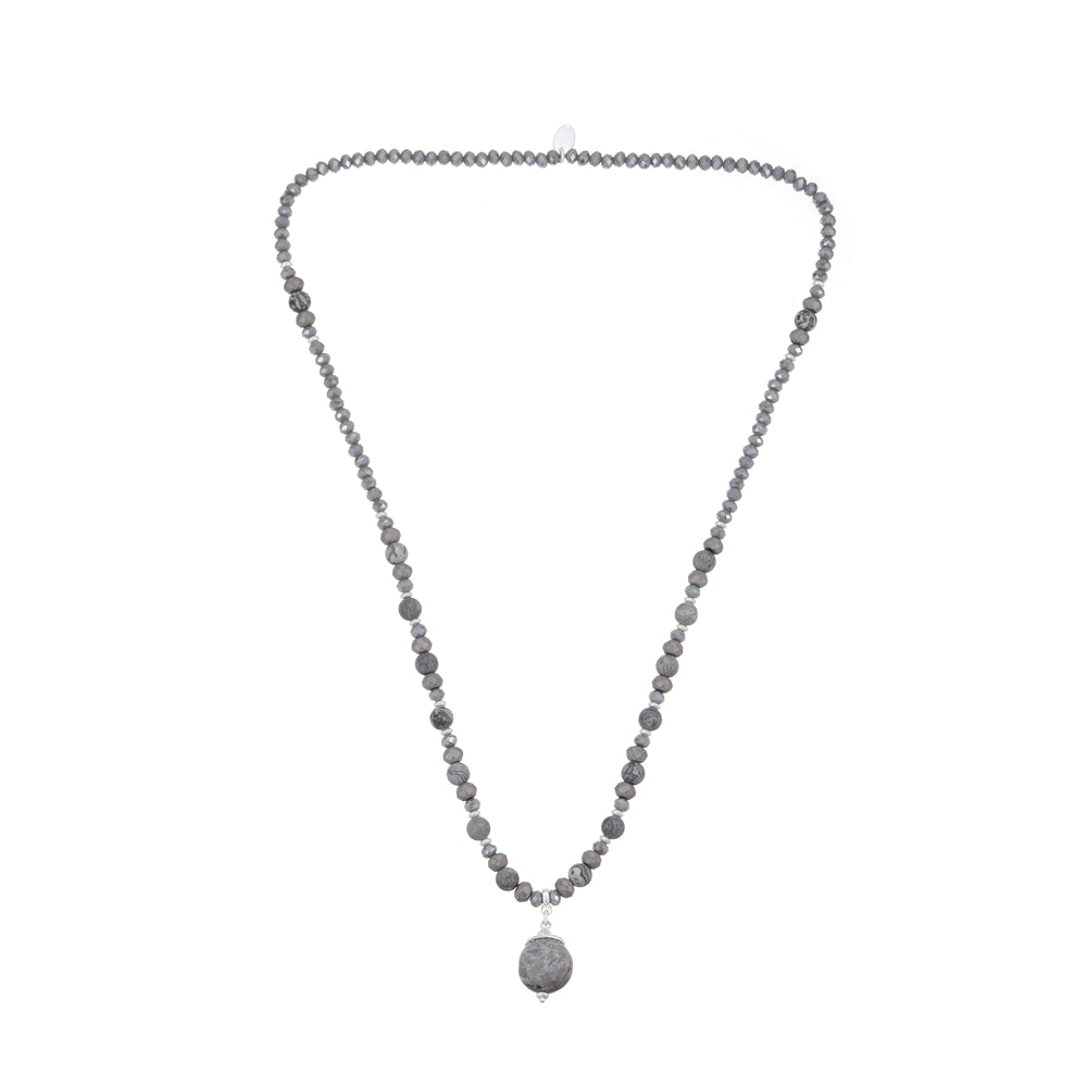 Halskette mit echtem Picasso Jaspis Andreani – Handgemachter Schmuck