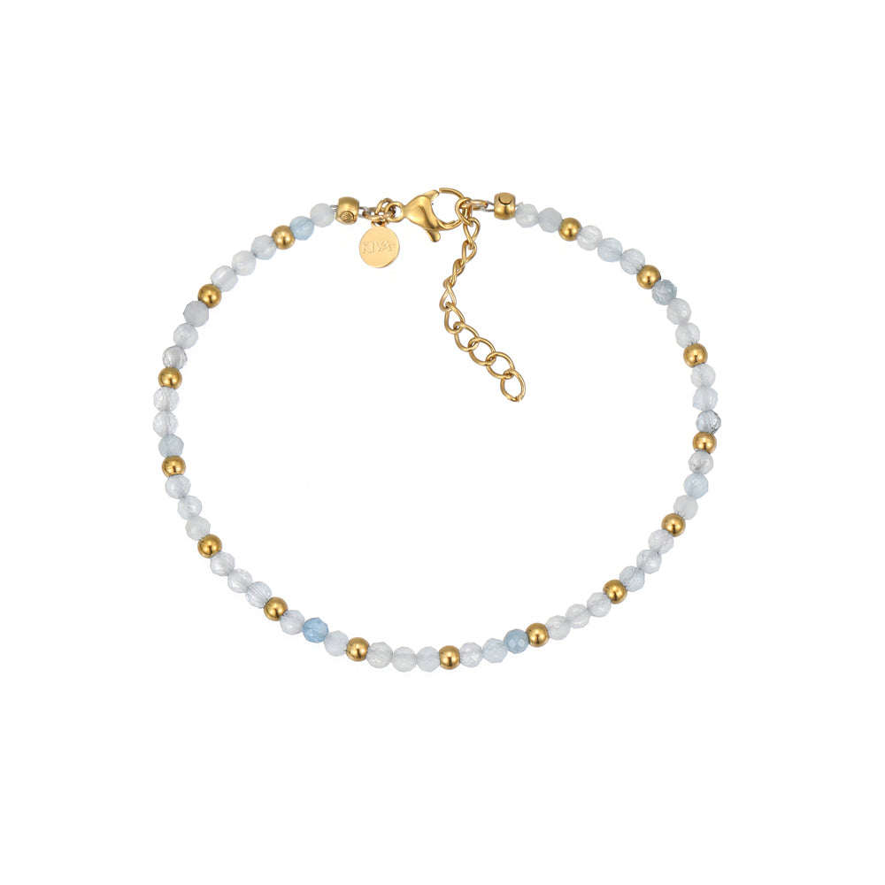 Veso Aquamarin Armband Vergoldet