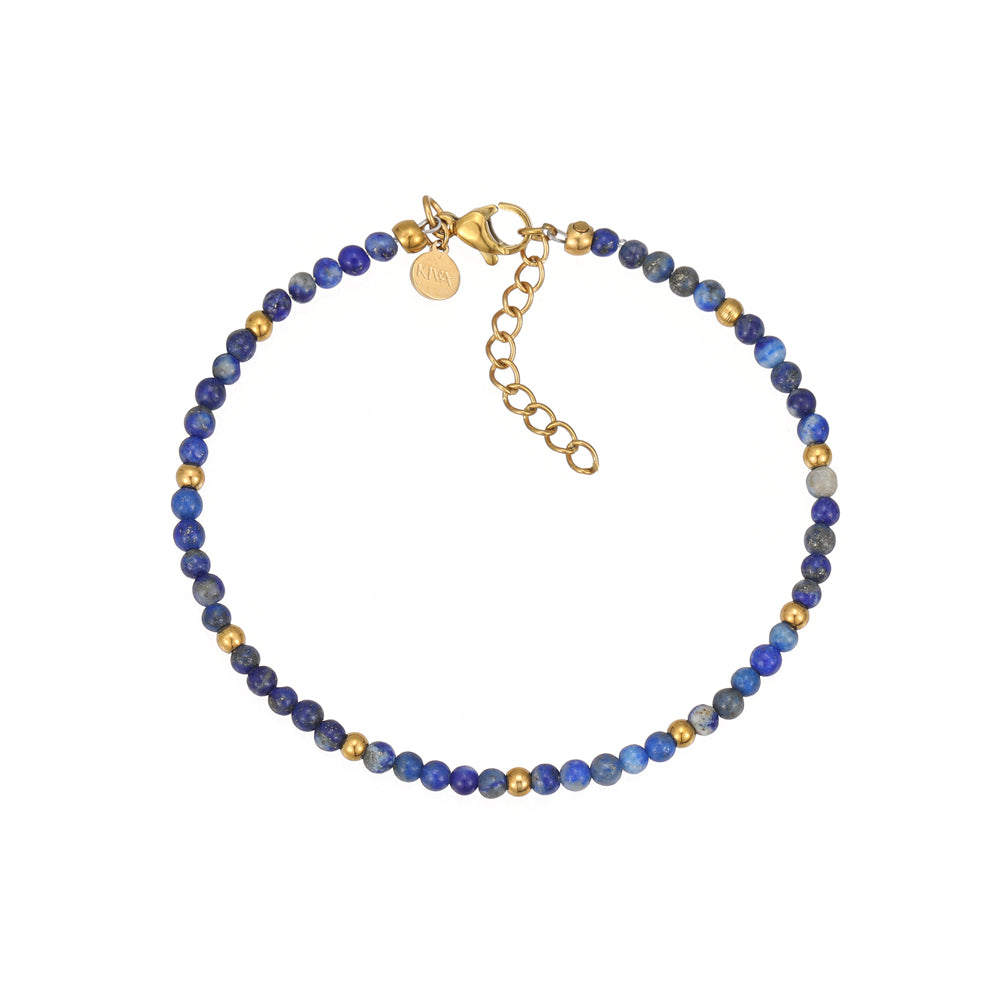 Coralin Lapislazuli Armband Edelstahl vergoldet