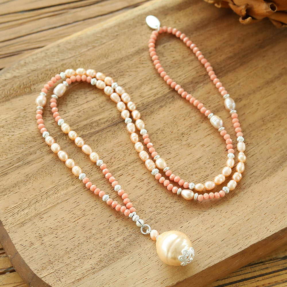 Perlenhalskette Kugelanhänger