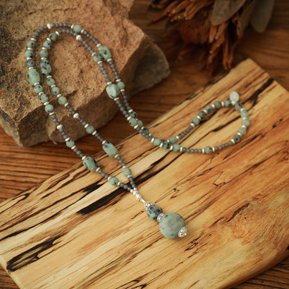 Halskette aus Kiwi Jaspis