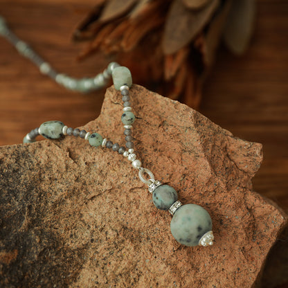 Halskette aus Kiwi Jaspis