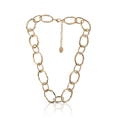 Goldfarbenes Gliederarmband aus rhodiniertem Metall