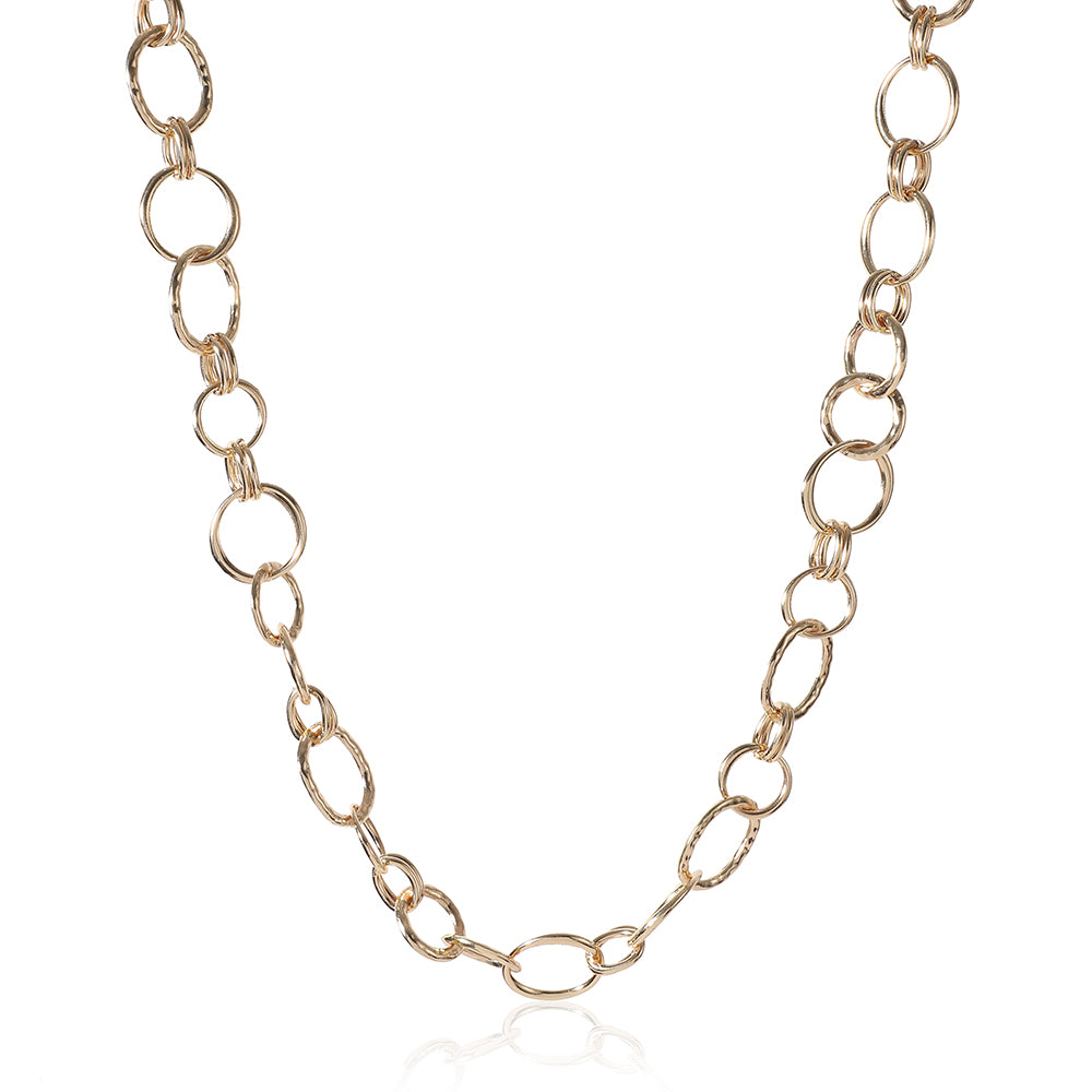 Halskette aus goldfarbig rhodiniertem Metall (lang)