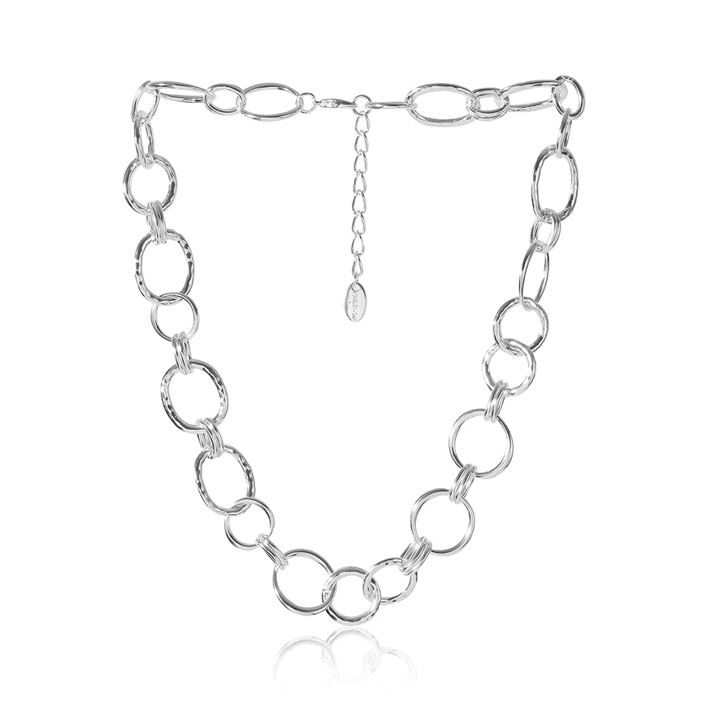 Halskette aus silberfarbig rhodiniertem Metall (Kurz)