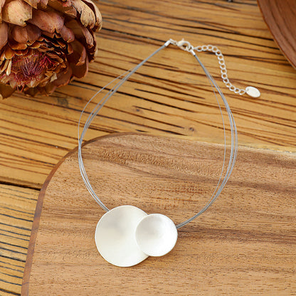 Halskette aus rhodiniertes Metall mit Anhänger (Silber)