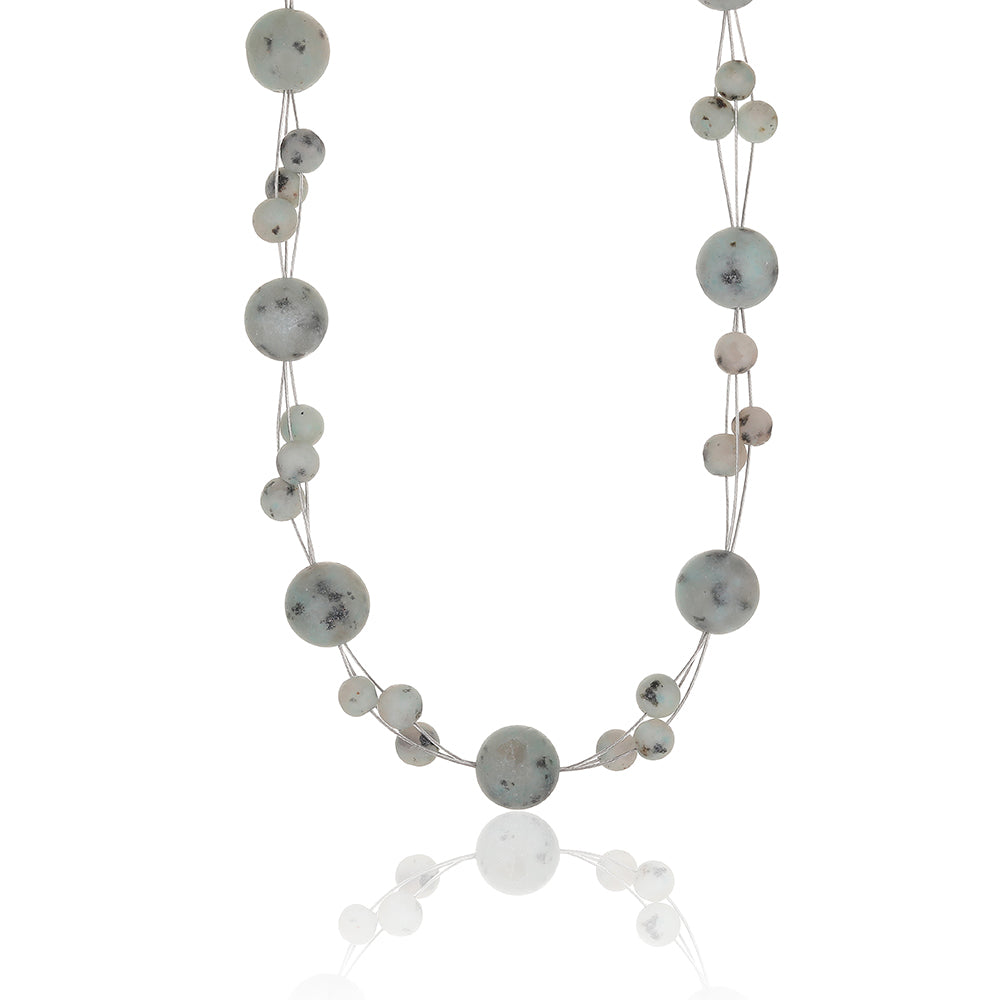 Kurze Halskette aus Kiwi Jaspis