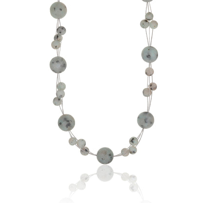 Kurze Halskette aus Kiwi Jaspis