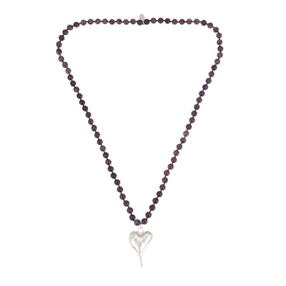 Halskette aus echtem Amethyst mit Herzanhänger